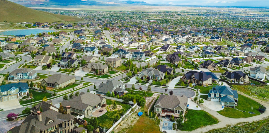 An aerial view looking northward over Herriman