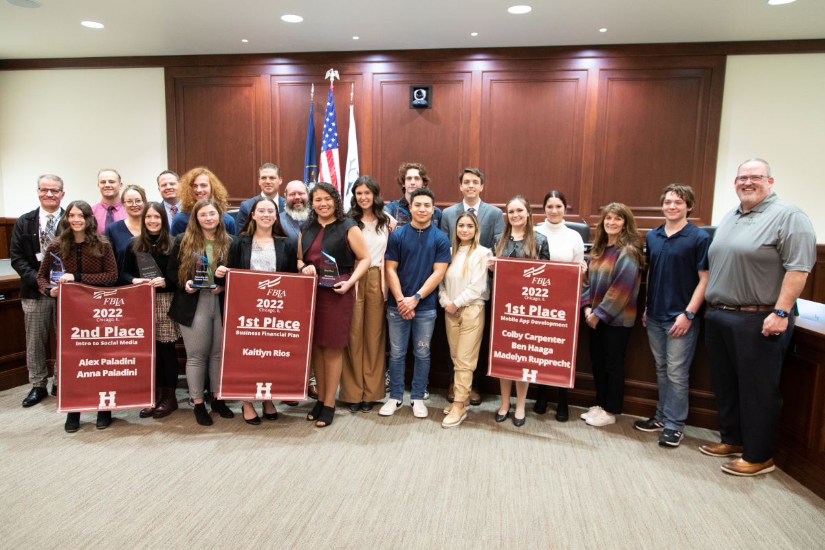 Herriman High School FBLA Group with Herriman City Council - 11-9-22