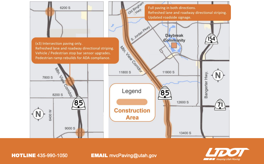 Mtn. View Corridor repaving map