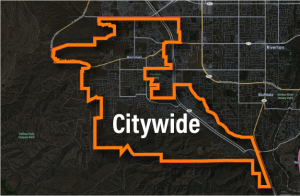 Map outlining Herriman's city boundary with 'Citywide' in text