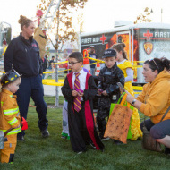 Kids dressed in costumes at the Herriman Howl