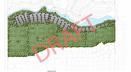 Draft rendering of a multi-field athletic complex in northern Herriman