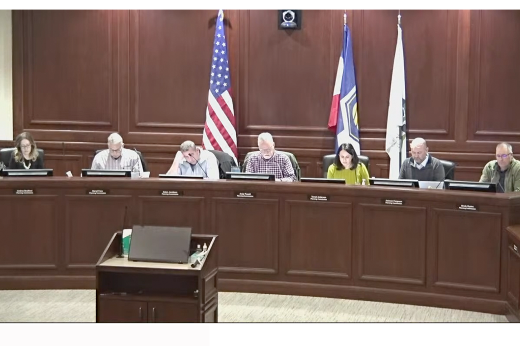 Planning Commission members sitting at the dias.